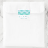 Aqua Simple Zickzack Wedding Stickers (Tasche)