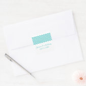 Aqua Simple Zickzack Wedding Stickers (Umschlag)