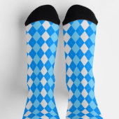 AQUA & SKY BLUE Raute Muster Socken (Oben)