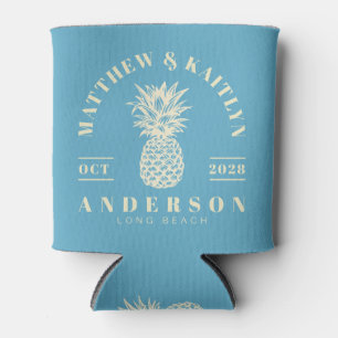 Aqua Sky Tropisches Ananas Hochzeitskamm Dosenkühler