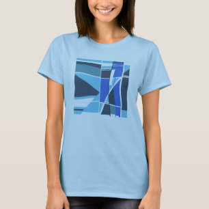 Aqua Slate Aquamarin Royal Blue Geometric Shapes M T-Shirt
