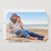 Aqua Snow Blume Tree Winter Wedding Save the Date Einladung (Rückseite)
