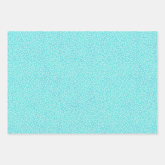 Aqua Snow Polka Dot Geschenkpapier Set (Vorderseite 3)