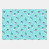 Aqua Snow Polka Dot Geschenkpapier Set (Vorderseite)