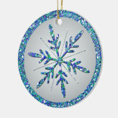 Aqua Snowflake Foto Quinceañera Keepake Ornament (Links)
