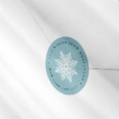 Aqua Snowflake Hochzeit Weihnachtsansprache Runder Aufkleber