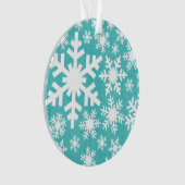 Aqua Snowflake Muster Akryllische Ornamente (Vorderseite)