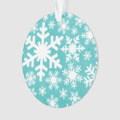 Aqua Snowflake Muster Akryllische Ornamente (Vorderseite)
