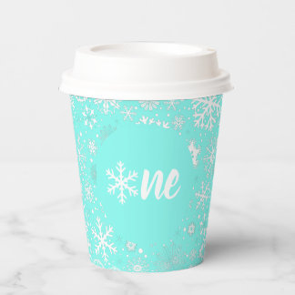 Aqua Snowflake ONE Paper Cup Pappbecher