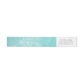 Aqua Snowflake Wirbel Holiday Address Labels (Person)