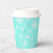 Aqua Snowflake ZWEI Paper Cup Pappbecher (Links)