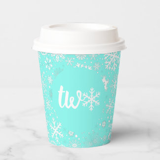 Aqua Snowflake ZWEI Paper Cup Pappbecher