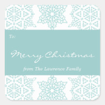Aqua Snowflakes Weihnachtsgeschenk Tag