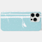 Aqua Snowy Birch Trees Case-Mate iPhone Hülle (Rückseite (Horizontal))