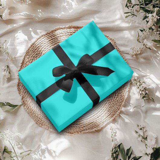 Aqua Solid Color | Classic | elegant Geschenkpapier