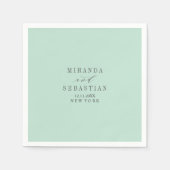 Aqua Solid Monogram Hochzeit Serviette (Vorderseite)