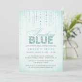 Aqua Something Blue Bridal Dusche Einladung (Stehend Vorderseite)