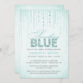 Aqua Something Blue Bridal Dusche Einladung (Vorne/Hinten)