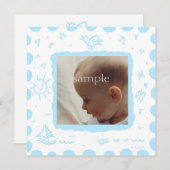 Aqua Songbird - Geburtsankündigung Ankündigung (Vorne/Hinten)