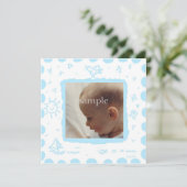 Aqua Songbird - Geburtsankündigung Ankündigung (Stehend Vorderseite)