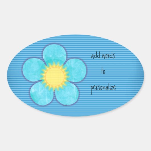 Aqua Sonnenschein Oval Ovaler Aufkleber (Vorderseite)