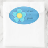 Aqua Sonnenschein Oval Ovaler Aufkleber (Tasche)
