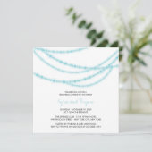 Aqua Sparkling Lights Hochzeit Probe Dinner Einladung (Stehend Vorderseite)