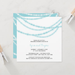 Aqua Sparkling Lights Hochzeit Probe Dinner Einladung