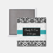 aqua Speichern Sie den Datums-Magneten Magnet (Vorderseite/Rückseite)