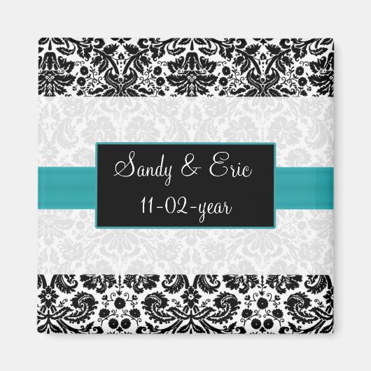 aqua Speichern Sie den Datums-Magneten Magnet (Vorne)