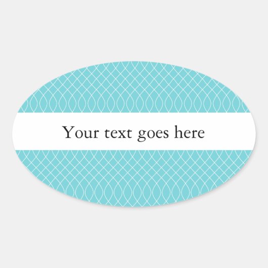 Aqua Spiral Ovaler Aufkleber (Vorderseite)