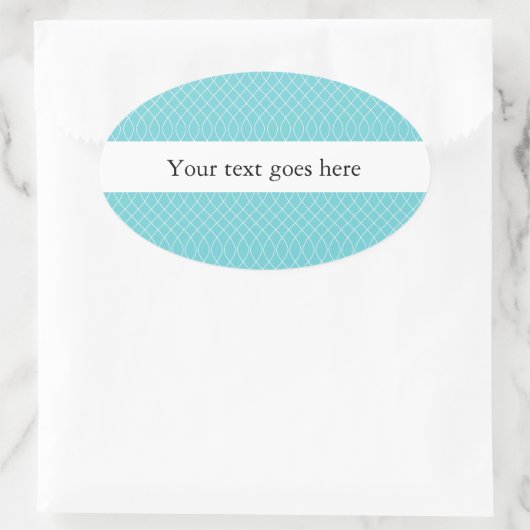 Aqua Spiral Ovaler Aufkleber (Tasche)