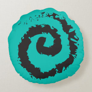 AQUA SPIRAL Round Throw Kissen