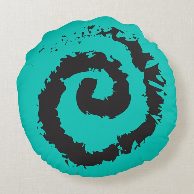 AQUA SPIRAL Round Throw Kissen (Rückseite)