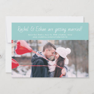 Aqua Spirited Namen Save-the-Date Fotokarte