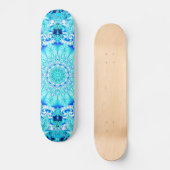 Aqua-Spitze, empfindlicher, abstrakter Mandala Skateboard (Vorderseite)