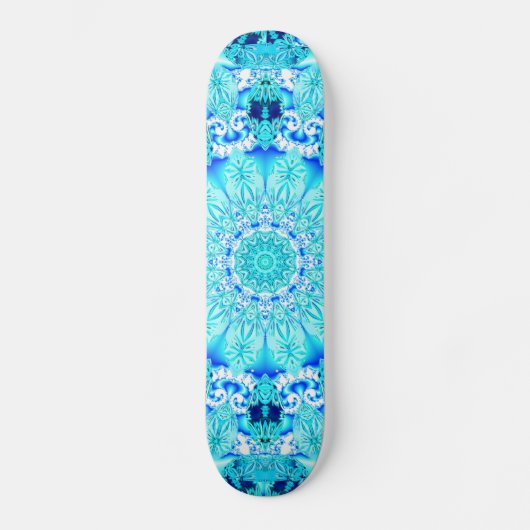Aqua-Spitze, empfindlicher, abstrakter Mandala Skateboard (Vorderseite)
