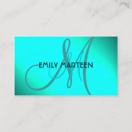 Aqua Splash farbige Monogramm benutzerdefinierte K Visitenkarte
