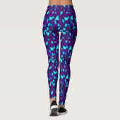 Aqua Splotches auf Deep Lila Leggings (Rückseite)