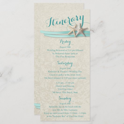 Aqua Starfish Beach Hochzeitreise Programm (Vorne/Hinten)
