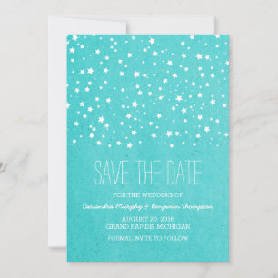 Aqua Starry Night Save the Date laden