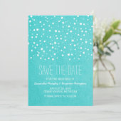 Aqua Starry Night Save the Date laden (Stehend Vorderseite)