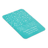 Aqua Starry Night Save the Date Premium Magnet (Rechte Seite)