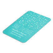 Aqua Starry Night Save the Date Premium Magnet (Linke Seite)
