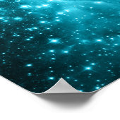 Aqua Stars Farbige Himmelsaufnahme Poster (Ecke)