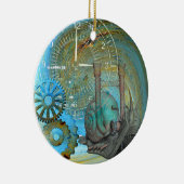 Aqua Steam Snail Traveller Keramik Ornament (Rechts)