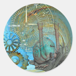 Aqua Steam Snail Traveller Runder Aufkleber