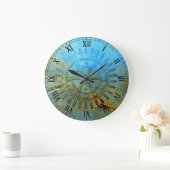 Aqua Steampunk Gears Wall Clock Große Wanduhr (Zuhause)