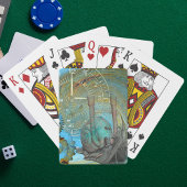 Aqua Steampunk Snail Traveler Spielkarten