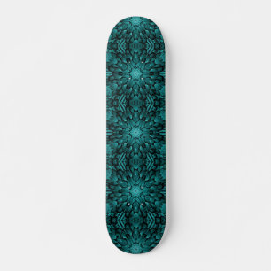 Aqua-Stern-Mosaik aus grauem türkisfarbenem Stein Skateboard